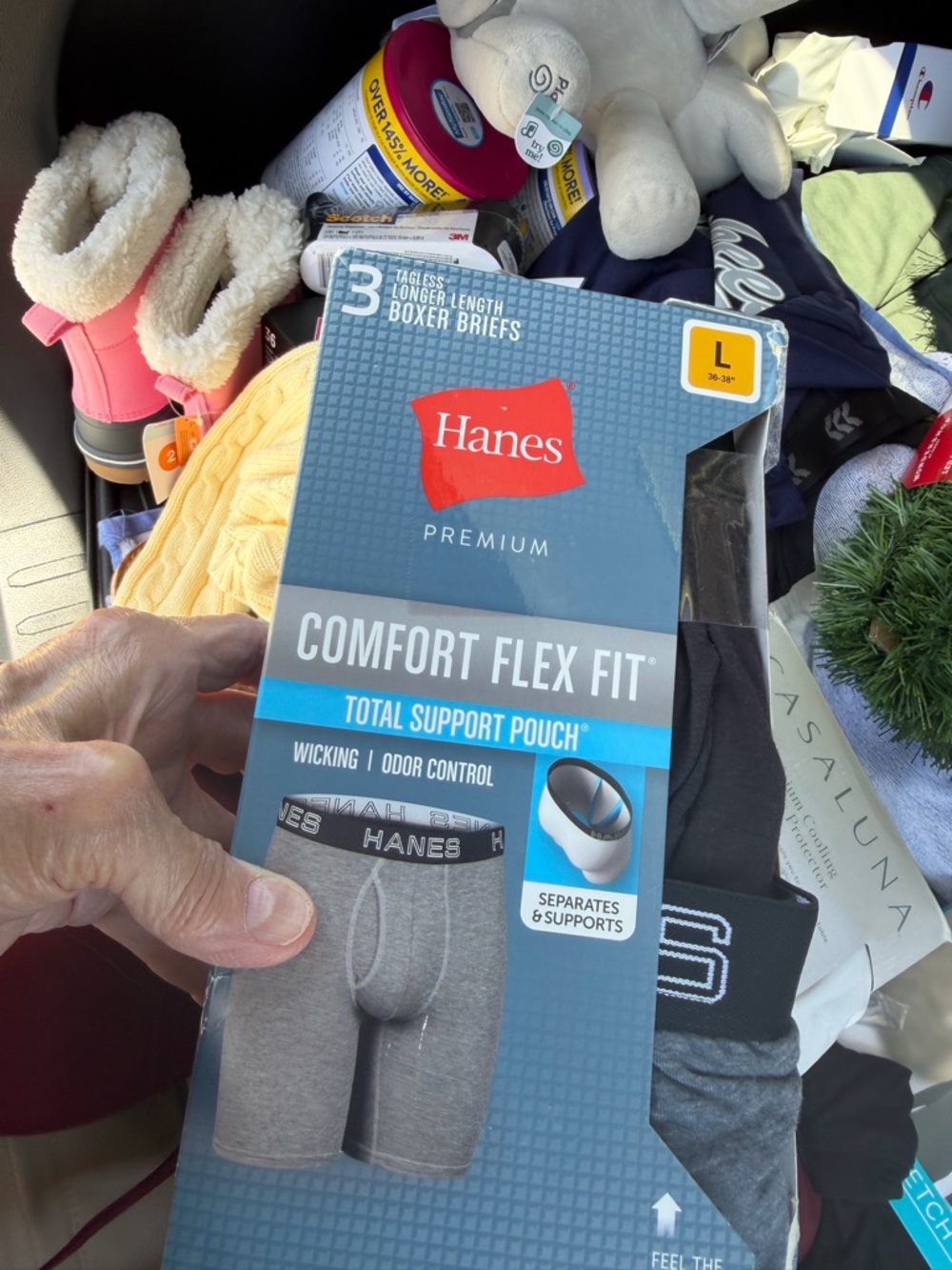 Hanes Men’s Comfort Flex Fit Boxer Briefs — Gray & Black